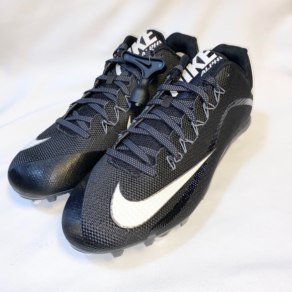 Nike Alpha Pro 2 Low TD Football Cleats Black White 719928-010 Mens Size 15